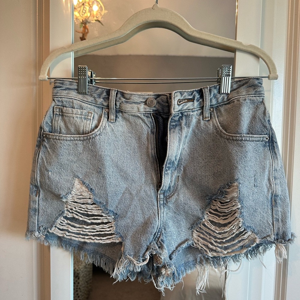 Pacsun High Rise Festival blue jean shorts